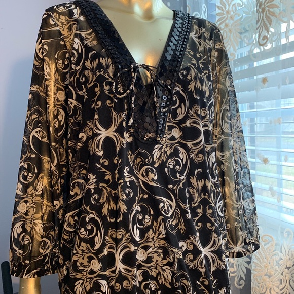 Black printed blouse - Picture 1 of 7